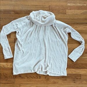 We The Free Juicy Cowl Neck Shirt Large Open Back Ribbed Loungewear Oversized